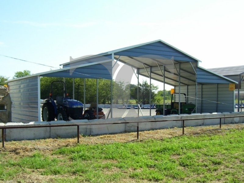 Carolina Metal Barn | Boxed Eave Roof | 42W x 21L x 12H | Raised Center