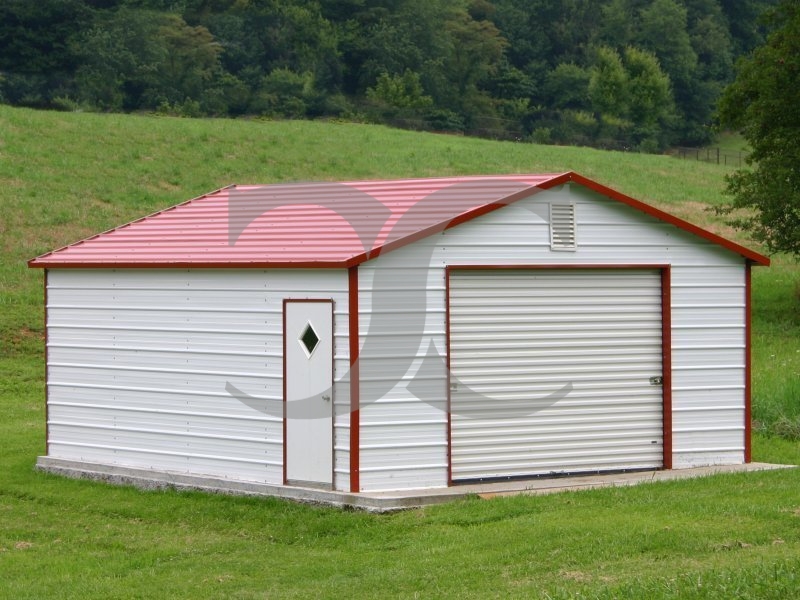 Garage | Boxed Eave Roof | 12W x 21L x 7H |  Backyard Garage