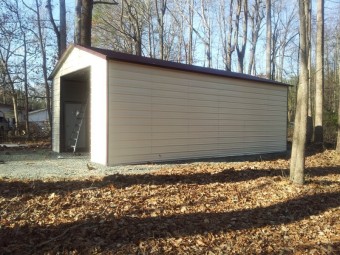 Garage | Boxed Eave Roof | 18W x 31L x 8H |  Single Car Garage