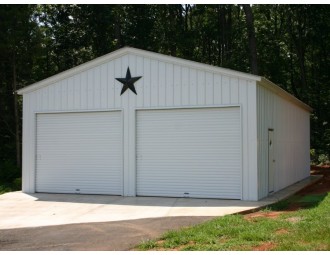 2-Car Garage | Vertical Roof | 24W x 31L x 10H | Metal Garage