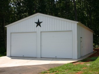 2-Car Garage | Vertical Roof | 24W x 31L x 10H | Metal Garage