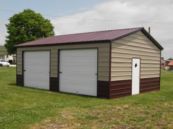 Metal Garage | Vertical Roof | 22W x 26L x 9H | Side Entry