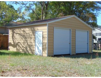 2-Car Garage | Vertical Roof | 22W x 26L x 9H | Enclosed Garage